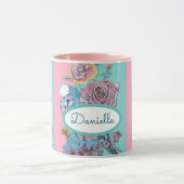 Bouge Buy Bleu Rose Floral Rose Aqua Mug (Centre)