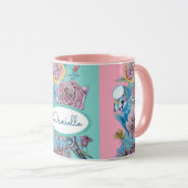 Bouge Buy Bleu Rose Floral Rose Aqua Mug (Devant droit)