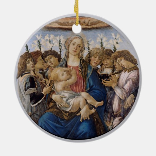 Bougereau en Botticelli Maria Jezus en engelen Keramisch Ornament (Achterkant)