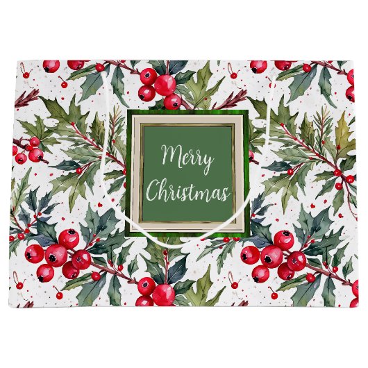 Boughs festifs de Holly Botanical Medium Sac cadea (Devant)