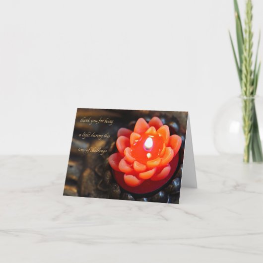 Bougie à fleurs orange, merci - Carte de note (Devant)
