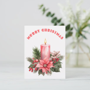 Bougie Allumée - Carte de Noël