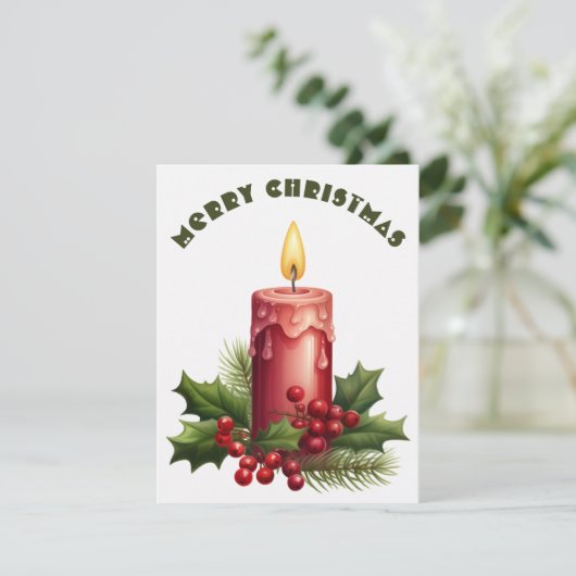 Bougie Allumée - Carte de Noël (Debout devant)