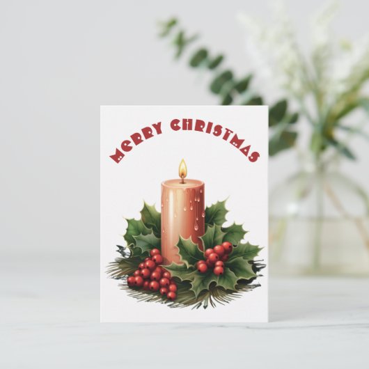 Bougie Allumée - Carte de Noël (Debout devant)