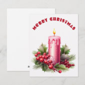 Bougie Allumée - Carte de Noël (Devant / Derrière)