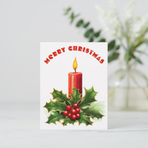 Bougie Allumée - Carte de Noël