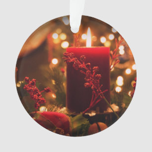 Bougie allumée par rond acrylique d'ornement de