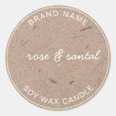 Bougie artisanale Étiquette Simple moderne Rustiqu (Devant)
