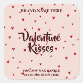 Bougie Baisers de la Saint-Valentin Autocollant Cœ (Devant)