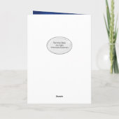 Bougie blanche sur le bleu avec carte ornementale (Dos)