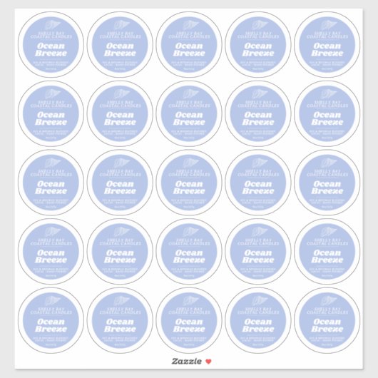 Bougie bleu océanique minimum feuille de étiquette (Feuille)