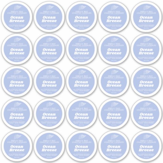 Bougie bleu océanique minimum feuille de étiquette (Devant)