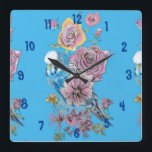 Bougie bleue Aquarelle Azure Womes Office Horloge<br><div class="desc">Blue Budgie Aquarelle Azure Woman's Office Horloge. Conçu à partir de mon aquarelle originale.</div>