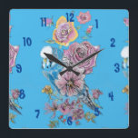 Bougie bleue Aquarelle Azure Womes Office Horloge<br><div class="desc">Blue Budgie Aquarelle Azure Woman's Office Horloge. Conçu à partir de mon aquarelle originale.</div>