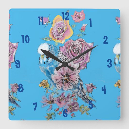 Bougie bleue Aquarelle Azure Womes Office Horloge (Recto)