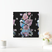 Bougie bleue Aquarelle femme noire horloge bureau (Maison)