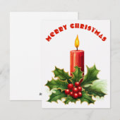 Bougie brûlante - Carte de Noël (Devant / Derrière)