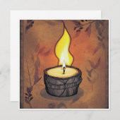 Bougie chaude rustique carte blanche (Devant / Derrière)