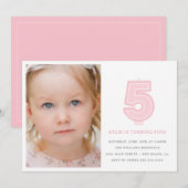 Bougie cinquième anniversaire Invitation (Devant / Derrière)