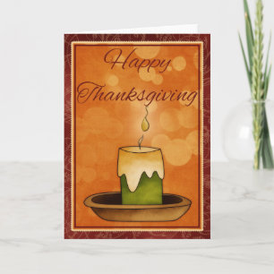 Bougie Crade Lumineuse Carte de Thanksgiving Joyeu
