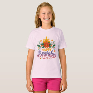 Bougie d'anniversaire Fille T-Shirt de base Coul