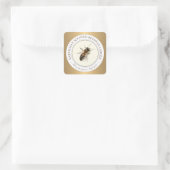 Bougie de cire d'abeille avec Étiquette d'or métal (Sac)