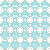 Bougie de l'océan bleu aqua feuille étiquette 25 (Devant)