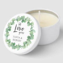 Bougie de mariage personnalisée Eucalyptus Faites