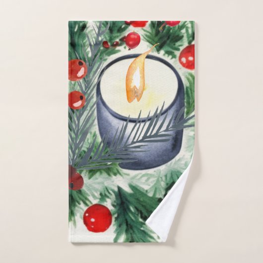 Bougie de Noël (Serviette à main)