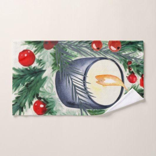 Bougie de Noël (Serviette à main)