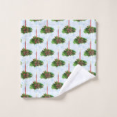 Bougie de Noël Joyeuse aquarelle (Gant de toilette)