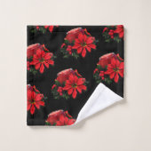 Bougie de Noël rouge, Holly et Poinsettia (Gant de toilette)
