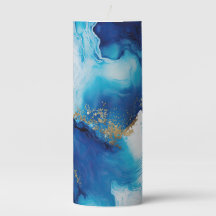Bougie de pilier de perfusion bleu blanc or