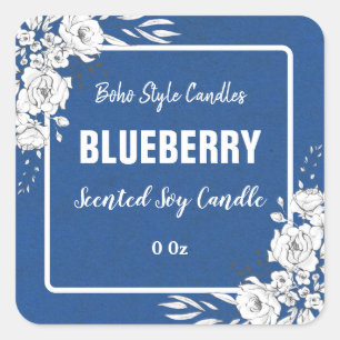 Bougie de soja bleu bleuet Étiquettes de produits