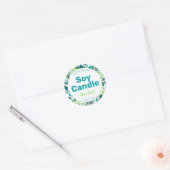 Bougie De Soja Vert Et Bleu Étiquettes (Enveloppe)