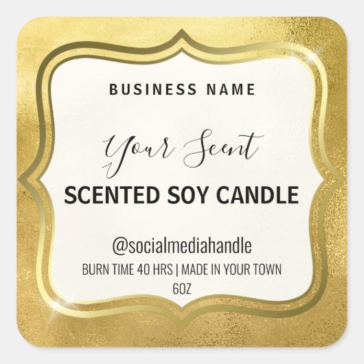 Bougie de Soy Or de luxe Étiquette (Devant)