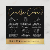 Bougie en bois noir & or Logo carte de sécurité (Devant)