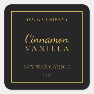 Bougie Étiquette Black Gold Minimal Marque produit