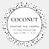 Bougie Étiquette Dalmatien Motif Design (Devant)