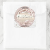 Bougie étiquette moderne blush or rose marbre (Sac)