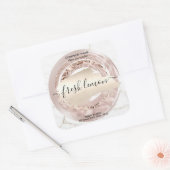 Bougie étiquette moderne blush or rose marbre (Enveloppe)