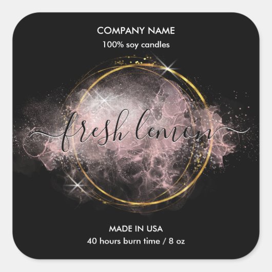 Bougie étiquette moderne luxe parties scintillant  (Devant)