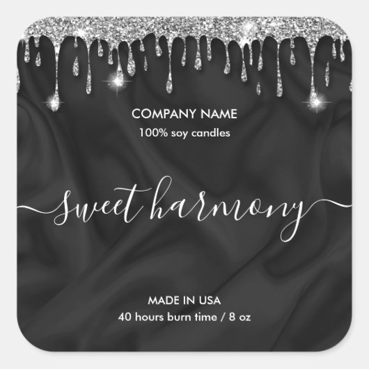 Bougie étiquette produit étiquette argent pot étiq (Devant)