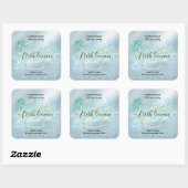 Bougie étiquette produit étiquette bleu aquarelle (Feuille)