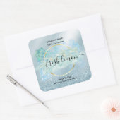 Bougie étiquette produit étiquette bleu aquarelle (Enveloppe)