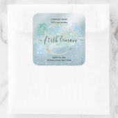 Bougie étiquette produit étiquette bleu aquarelle (Sac)