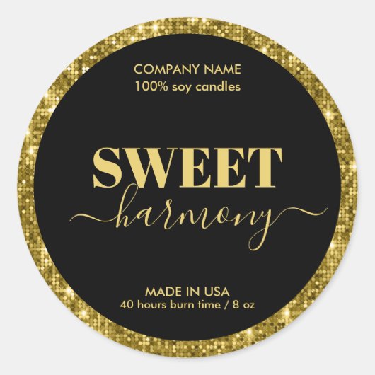 Bougie étiquette produit étiquette Modern Gold (Devant)