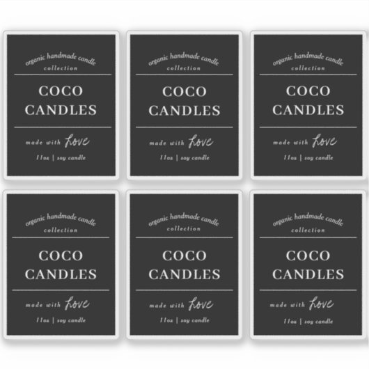 Bougie Étiquette Vinyl Design (Devant)