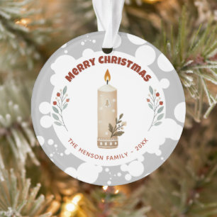 Bougie Feuillage Noël Famille Fêtes