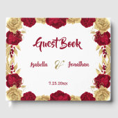 bougie & fleurs d'or élégant livre d'or (Recto)